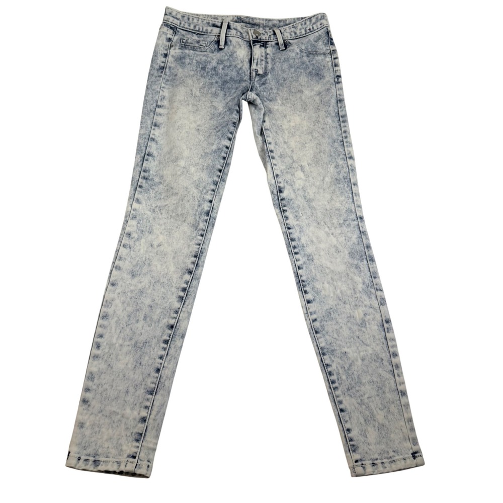 Mossimo Denim Mid Rise Legging Jeans Size 0 Light Blue Acid Wash Skinny Stretch